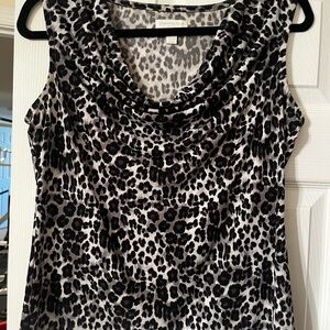Charter Club Leopard Print Sleeveless Blouse